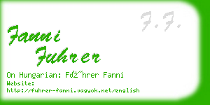 fanni fuhrer business card